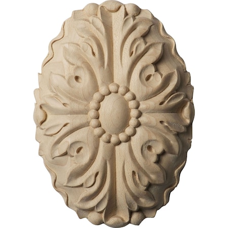 Ekena Millwork 3 1/2"W x 4 7/8"H x 1"P Ashford Oval Rosette, Alder ROS05X07ASAL